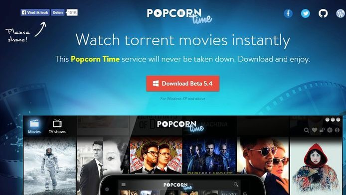 Popcorn time best sale android tv