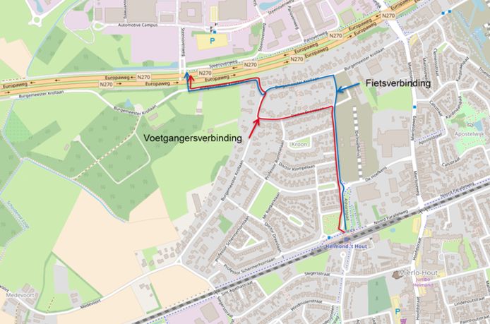 Fietspad tussen station Helmond 't Hout en Campus ligt er voor de zomer