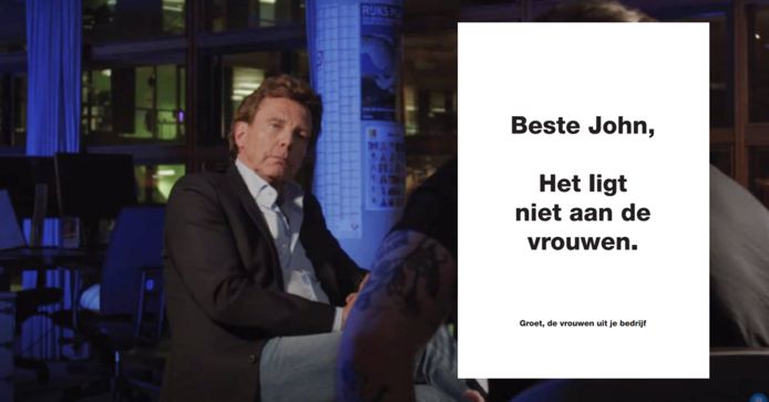 John de Mol reageert in de uitzending van BOOS op de beschuldigingen. Inzet: De paginagrote advertentie in het AD vandaag.