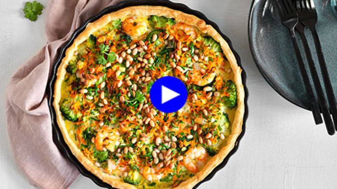 Als Lunch Of Als Diner Deze Oosterse Quiche Met Scampi En Kokos Smaakt Altijd Eten Hln Be