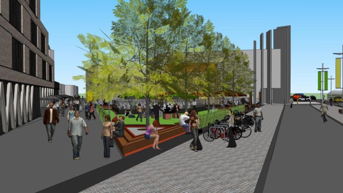 Impressie van het stadspark voor De Kampanje.