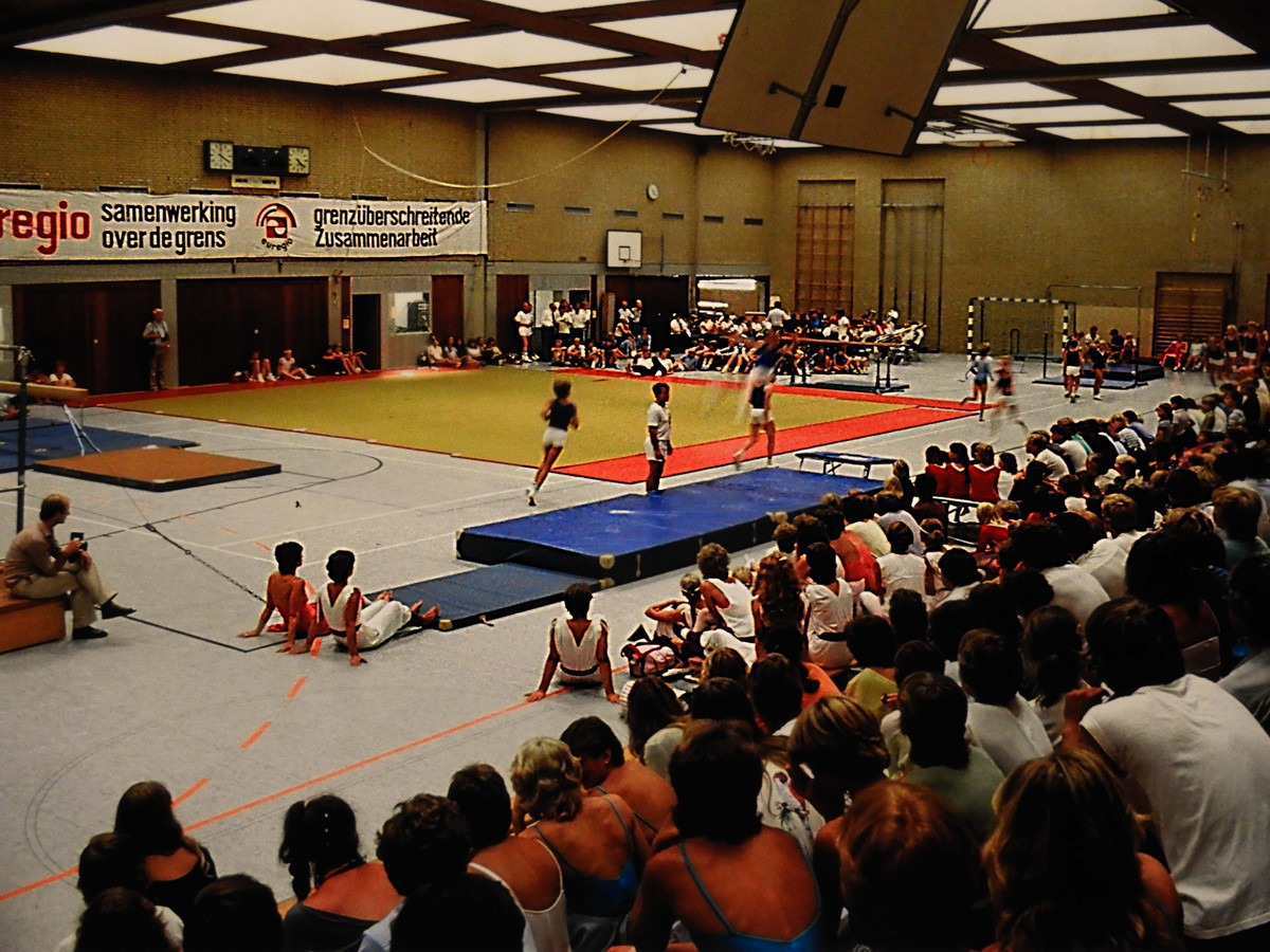 Uit het archief van Rob Meijer: beeld van een Euregio sportfeest in de jaren 80.