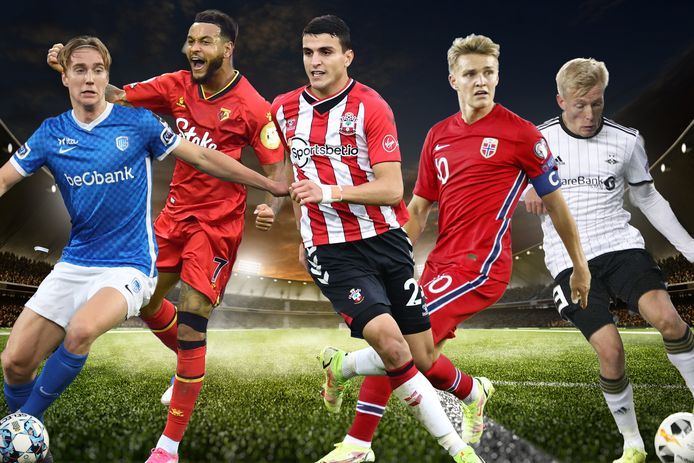 Vlnr: Kristian Thorstvedt, Joshua King, Mohamed Elyounoussi, Martin Odegaard, Birger Meling