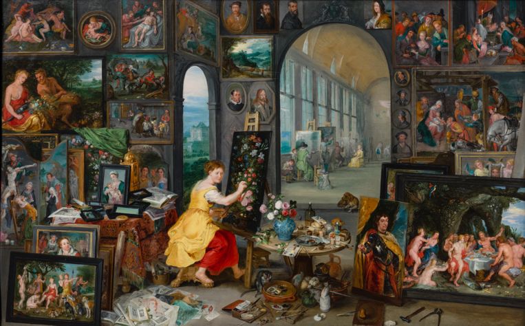 Jan Breughel II - Allegorie op de schilderkunst - ca. 1630 Beeld Foto Peter Cox. JK Art Foundation.