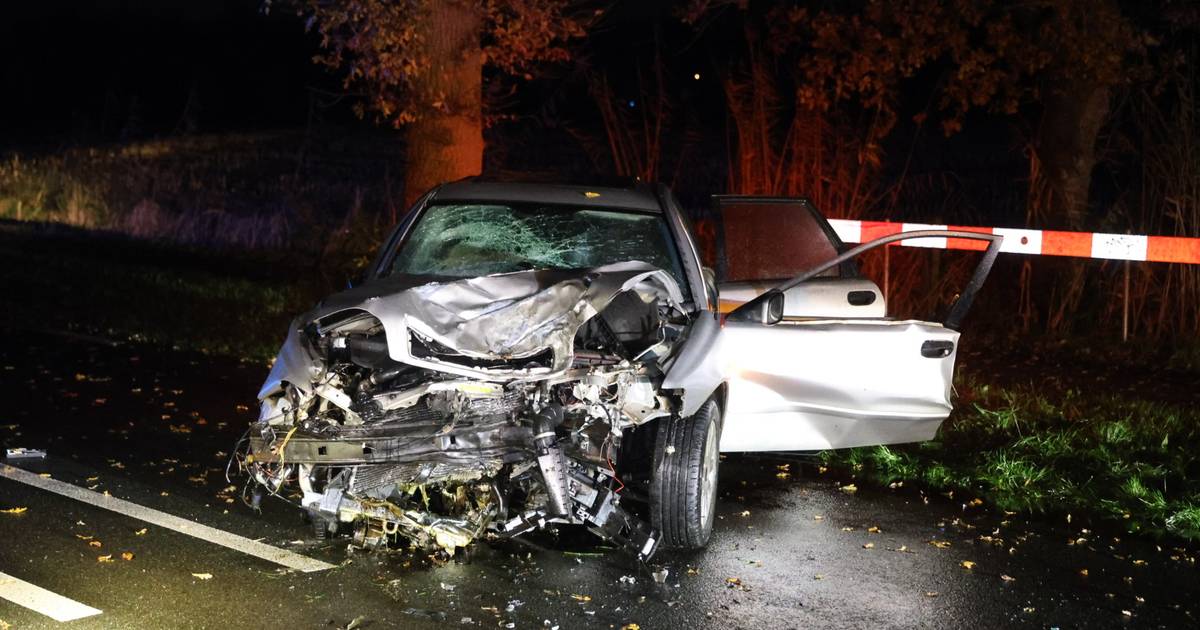 Twee gewonden bij botsing tegen boom; traumahelikopter ingezet