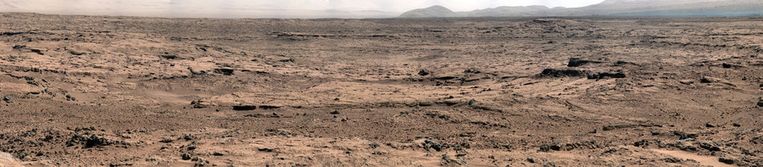De panoramafoto van Curiosity's uitzicht op Rocknest. Beeld Nasa