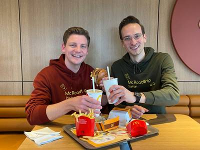 “Eigenlijk was al dat eten niet het zwaarste”: duo uit Schoten volbrengt roadtrip langs alle McDonald's-restaurants van België