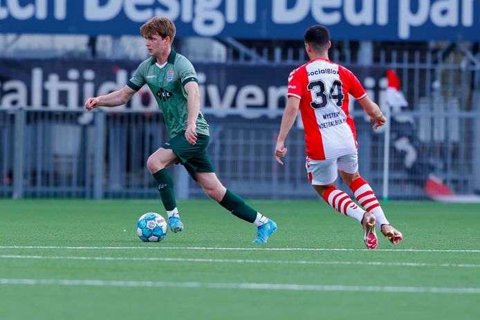 Hakon Gangstad kwam 45 minuten in actie bij PEC Zwolle.