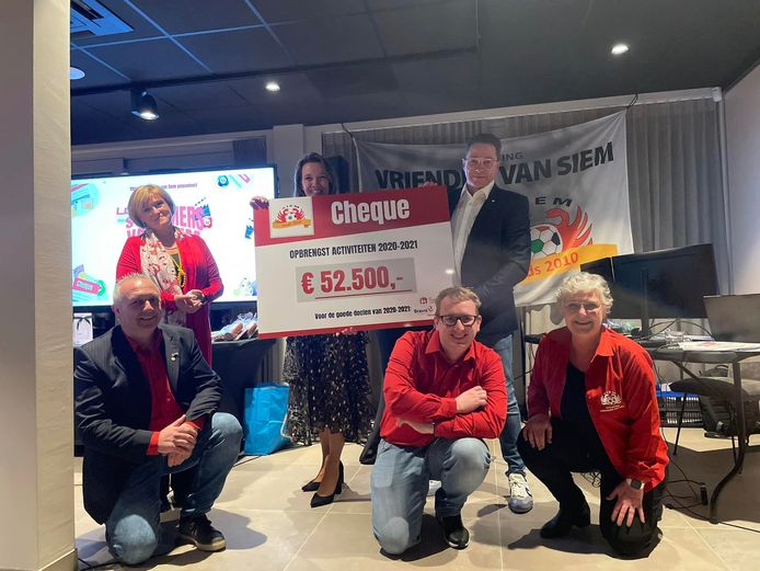 De Vrienden van Siem bij het bekendmaken van de opbrengst van 2021.