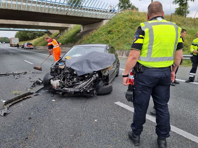 De bij het ongeval betrokken auto.