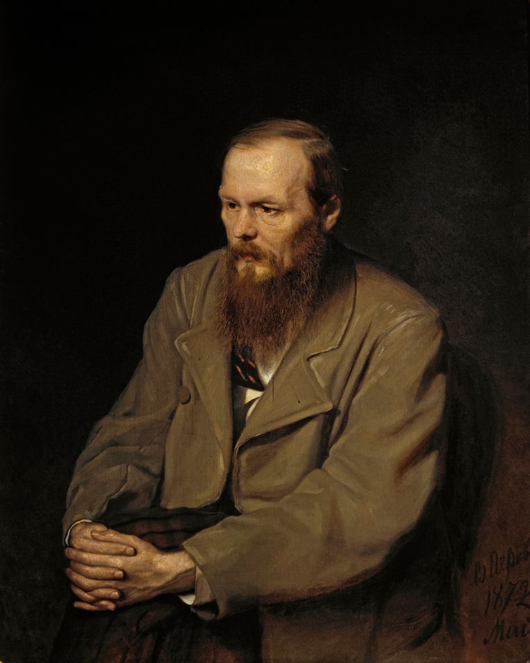 Portret van schrijver Fjodor Dostojevski door Vasily Perov. Beeld Tretyakov Gallery, Moskou