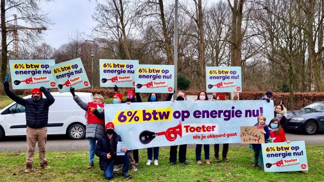 “6 procent btw op energie nu”: PVDA houdt ‘toeteractie’ op het Antwerpse Kiel