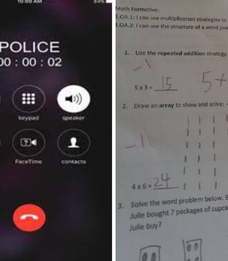 Un enfant appelle la police pour faire ses devoirs de maths