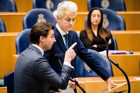 Thierry Baudet (FvD) en Geert Wilders (PVV)