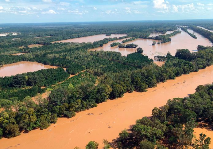 De Pee Dee-rivier overstroomde in de nasleep van orkaan Florence.