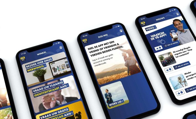 De app van Vlaams Belang. Beeld Vlaams Belang
