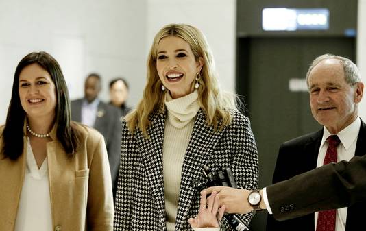 Ivanka Trump, de dochter van de Amerikaanse president Donald Trump, arriveert in Zuid-Korea.