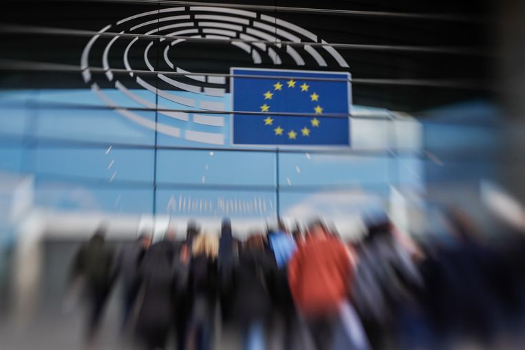Het Europees Parlement in Brussel. Beeld EPA