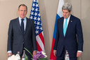 Le ministre russe des Affaires étrangères Sergueï Lavrov et son homologue américain John Kerry
