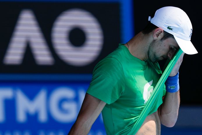 Novak Djokovic in voorbereiding op de Australian Open.