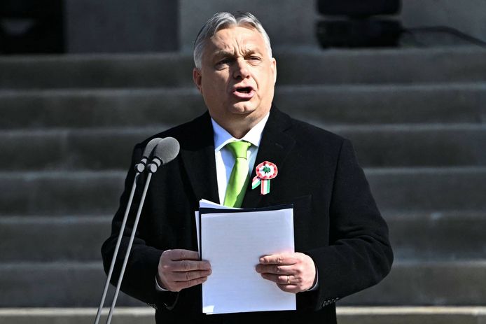 De Hongaarse premier Viktor Orban hield vandaag een toespraak in Boedapest.