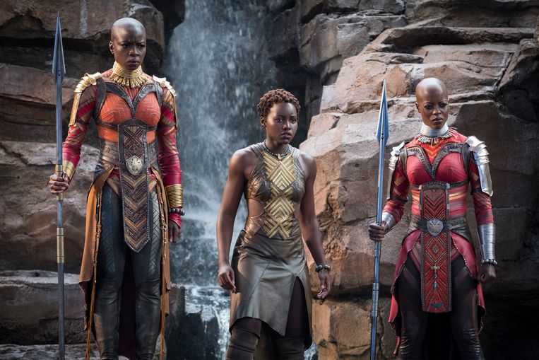 Okoye (Danai Gurira), Nakia (Lupita Nyong'o) en Ayo (Florence Kasumba). Beeld rv