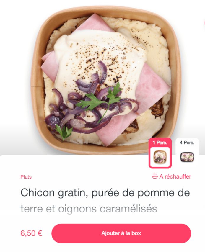 6,50 euros pour le chicon au gratin.