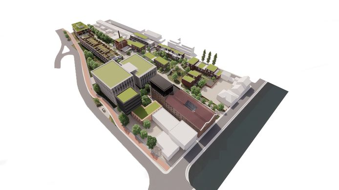 Een impressie van MALT, het toekomstige project op de site Inofer in Mechelen.