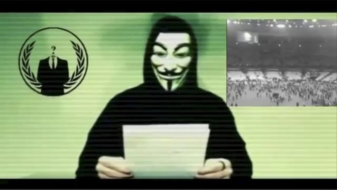 Een hacker van Anonymous.
