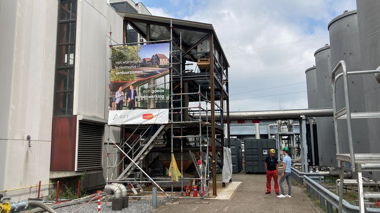 Met deze installatie in Helmond van het bedrijf Rift kan energie worden geleverd voor huizen die op het warmtenet zijn aangesloten. Beeld Rift