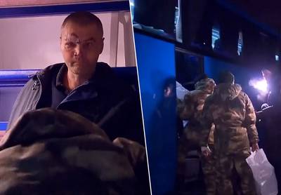 Beelden tonen hoe 50 Russische soldaten vrijgelaten worden door Oekraïne in kader van gevangenenruil