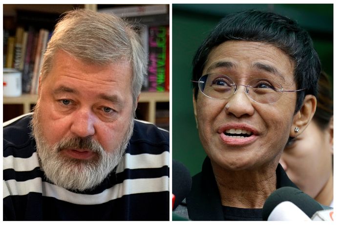 Dmitry Muratov et Maria Ressa