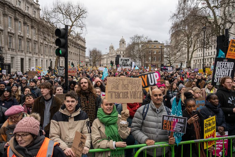 Stakers in de straten van Londen. Beeld Getty Images
