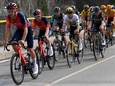 Primoz Roglic (in het wit) heeft de leiding in de Ronde van Catalonië.