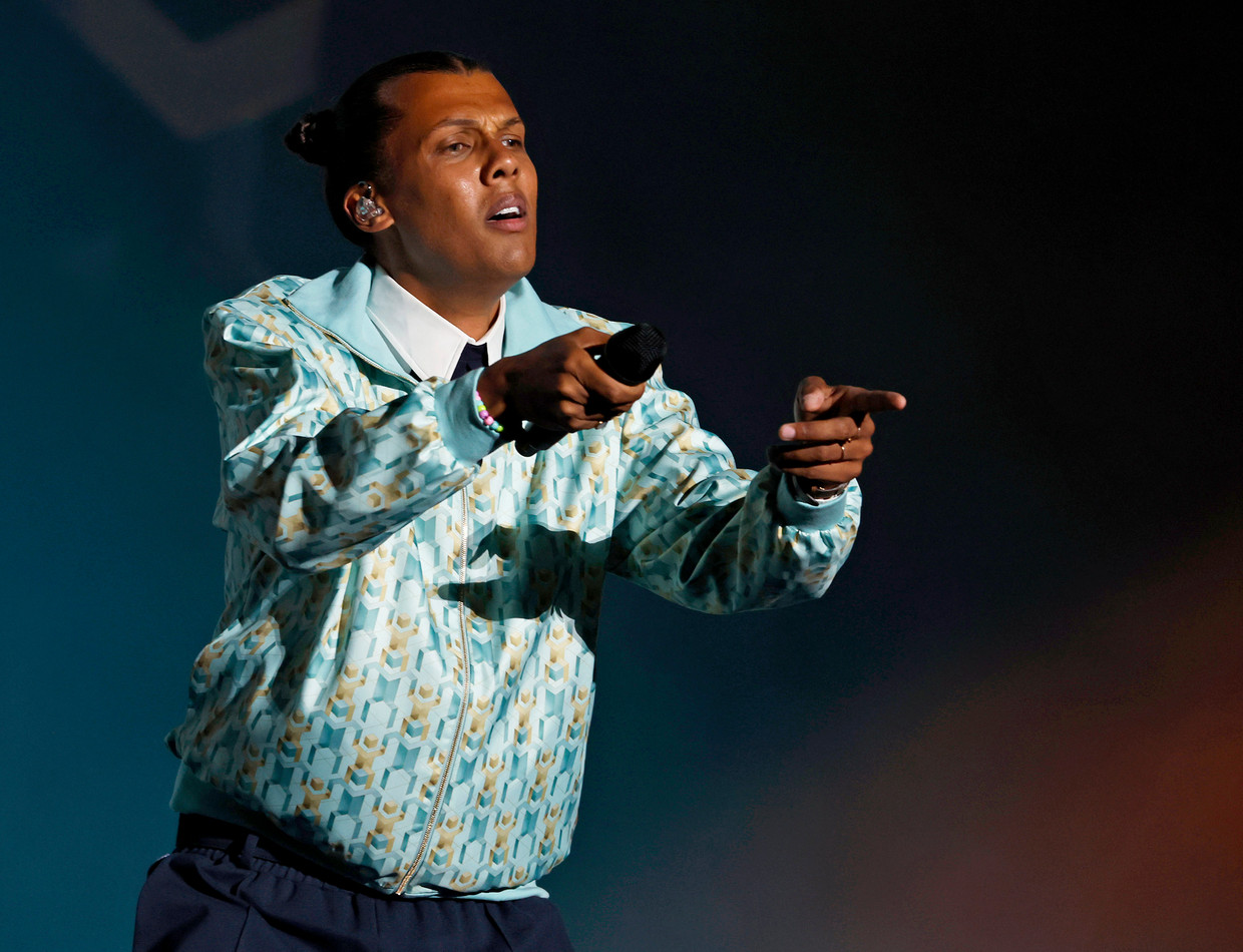 INDIO, CALIFORNIA - APRIL 16: Stromae performs onstage at the Outdoor Theatre during the 2022 Coachella Valley Music And Arts Festival on April 16, 2022 in Indio, California. (Photo by Frazer Harrison/Getty Images for Coachella) Beeld Getty Images for Coachella