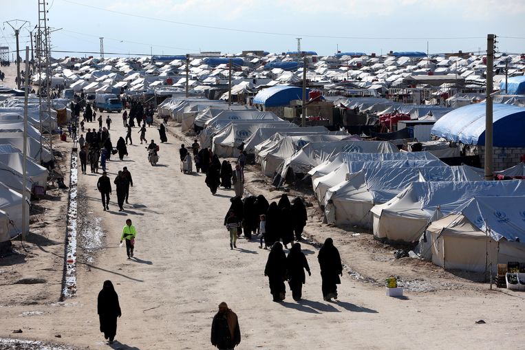Het Syrische kamp Al Hol. Gidwitz: “Er bevinden zich alleen in dat kamp zo’n 70.000 tot 80.000 mensen, inclusief IS-gevangenen.” Beeld REUTERS