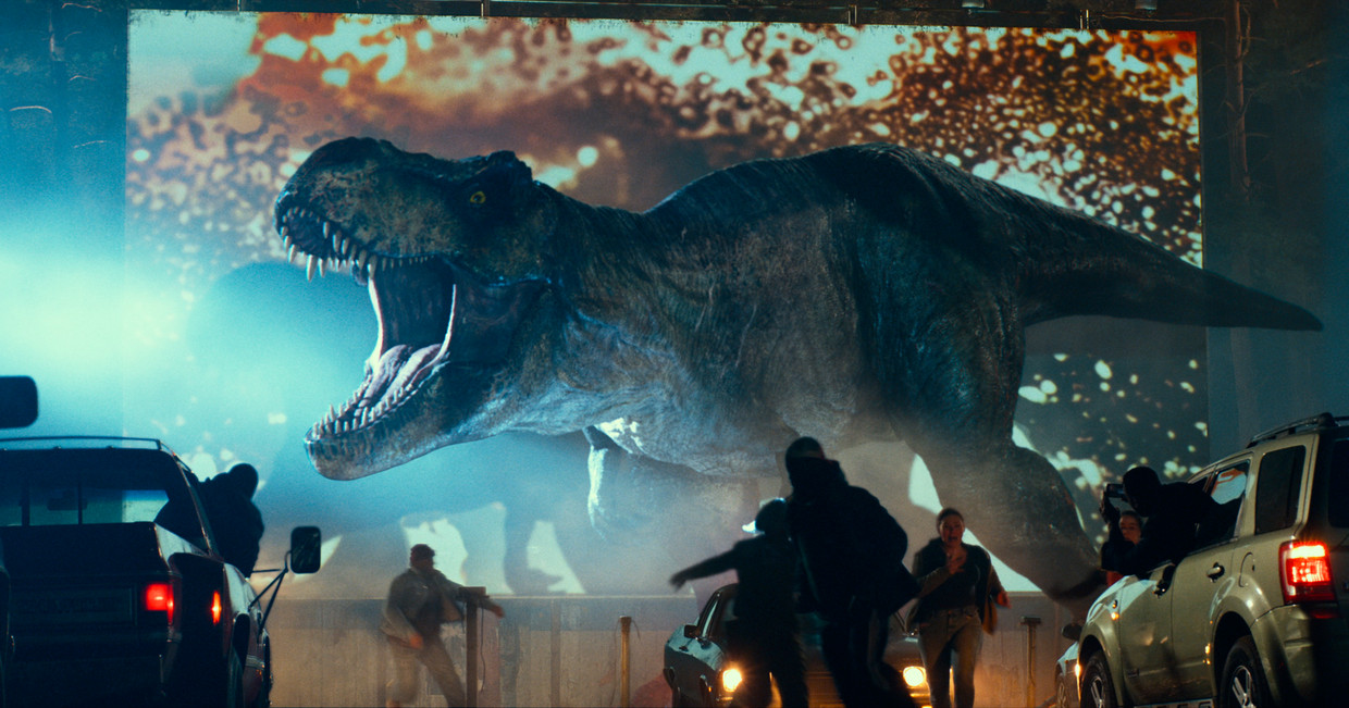 De tyrannosaurus rex in ‘Jurassic World Dominion’. Beeld AP