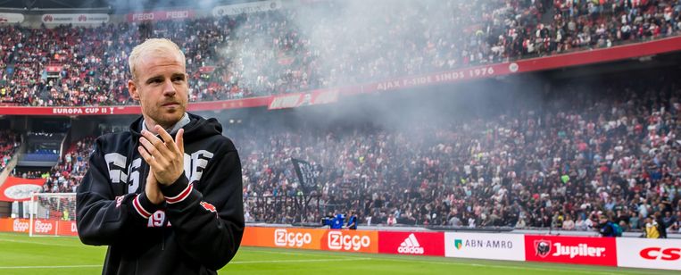 Davy Klaassen bij zijn afscheid bij Ajax. Beeld anp