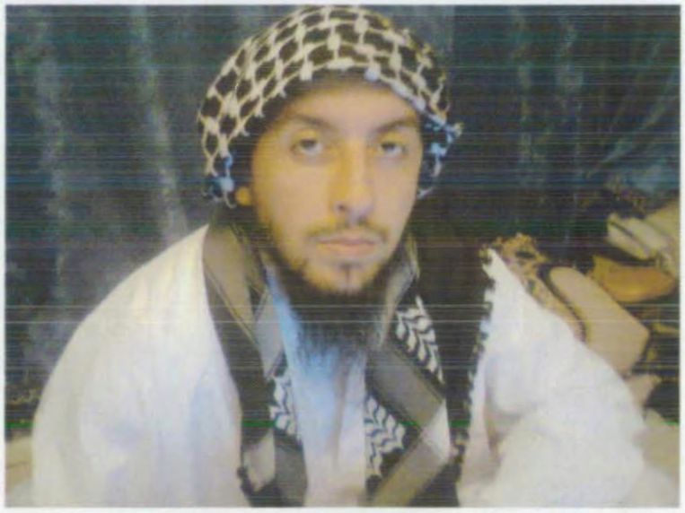 Ahmed Daoudi op een foto uit het dossier tegen Shariah4Belgium. Beeld RV
