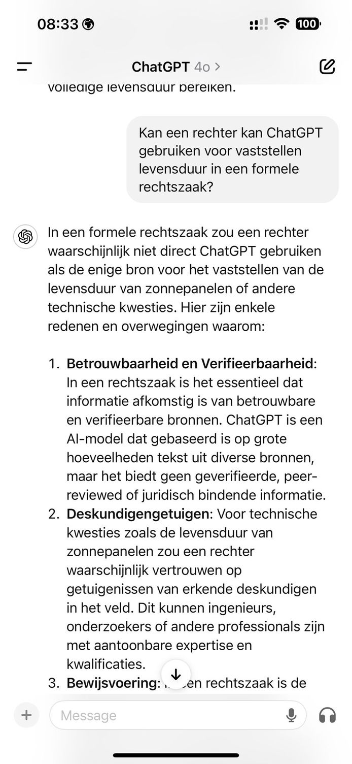 ChatGPT keurt het gebruik ervan door rechters af.