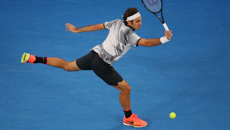 Roger Federer (35 jaar en 179 dagen) is de oudste halve finalist sinds 1977. Beeld Michael Dodge / Getty