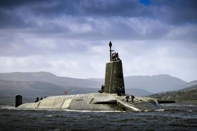 De Britse nucleaire onderzeeër HMS Vigilant.