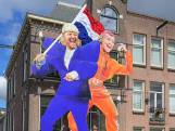 Amsterdams café onthult gevelversiering met hakkende koning