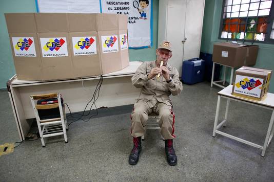 Een stembureau in Caracas