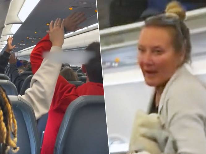 KIJK. “Steek je hand in de lucht als je haar van het vliegtuig wil”: passagiers stemmen ruziënde vrouw van boord
