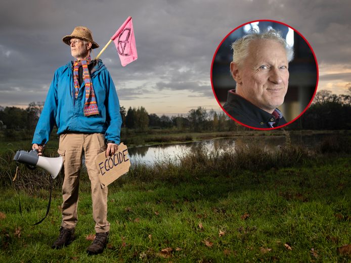 Ico Jongerden, klimaatactivist. Deed mee aan de klimaatdemonstratie op de A12 en zat een paar uur vast.