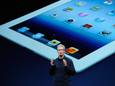 Apple CEO Tim Cook. Het techbedrijf lanceert vandaag een nieuwe ipad.