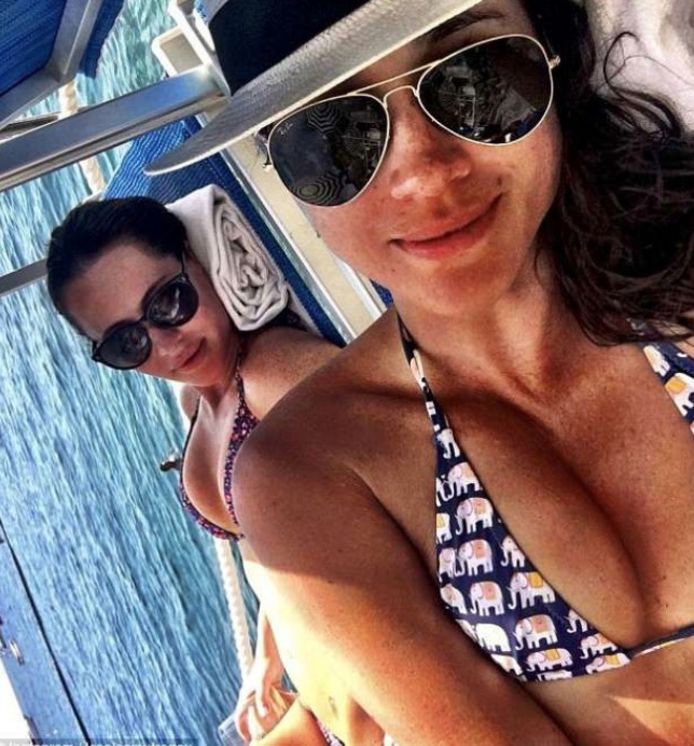 Meghan Markle in bikini, een foto die ze postte op haar intussen verwijderde Instagram.