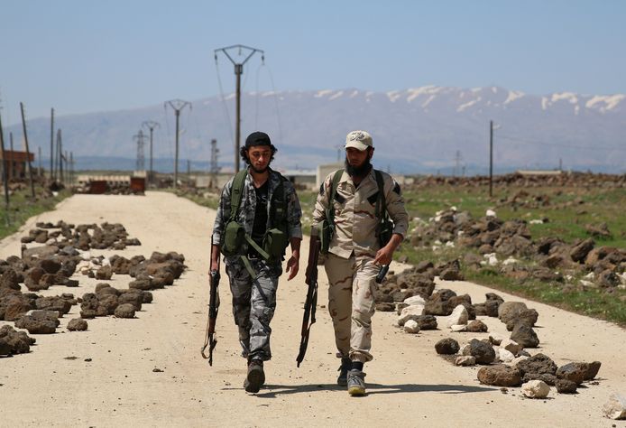 Syrische soldaten bij Quneitra, eerder deze week.