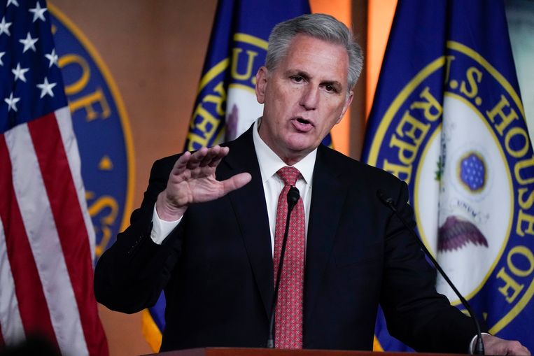 Kevin McCarthy, voorzitter van de Republikeinse fractie in het Huis van Afgevaardigden. Beeld AP